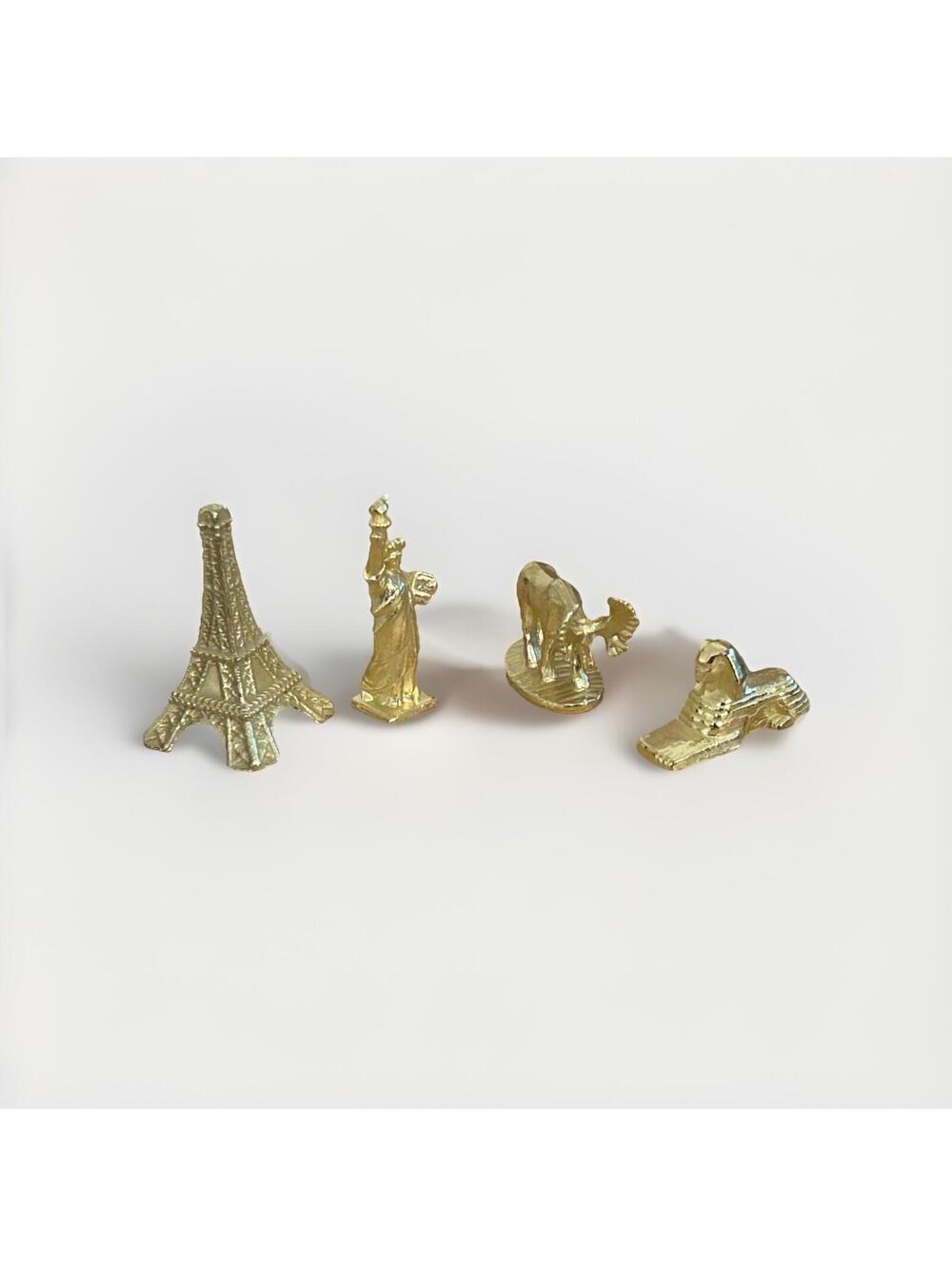 Landmark Monopoly 4x Tokens Eiffel Tower Statue of Liberty Sphinx Moose
